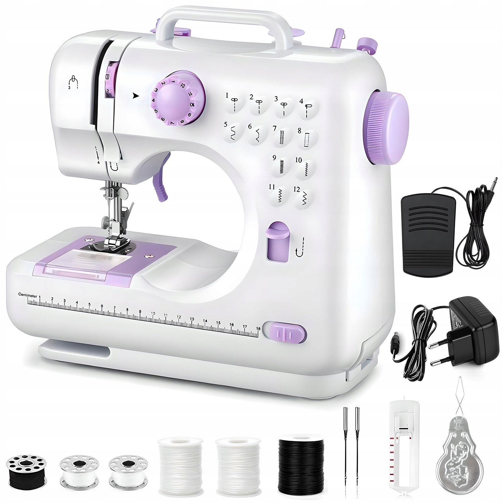MINI PORTABLE SEWING MACHINE 12 STREAMS ACCESSORIES + freebies HDeye