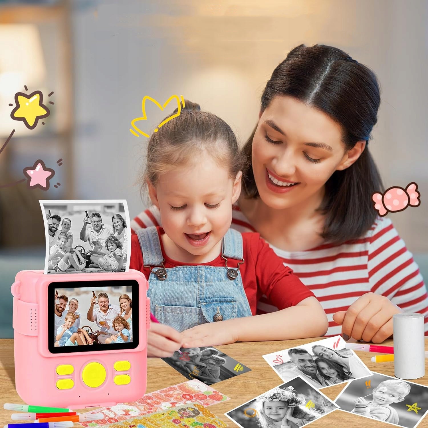 MINI PRINTER THERMAL INSTANT CAMERA FOR CHILDREN 32G Stabilization digital