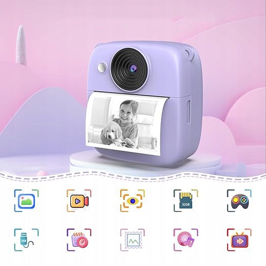 MINI PRINTER THERMAL INSTANT PRINT CAMERA 48MP FOR KIDS AND 4 ROLLS Packaging status original