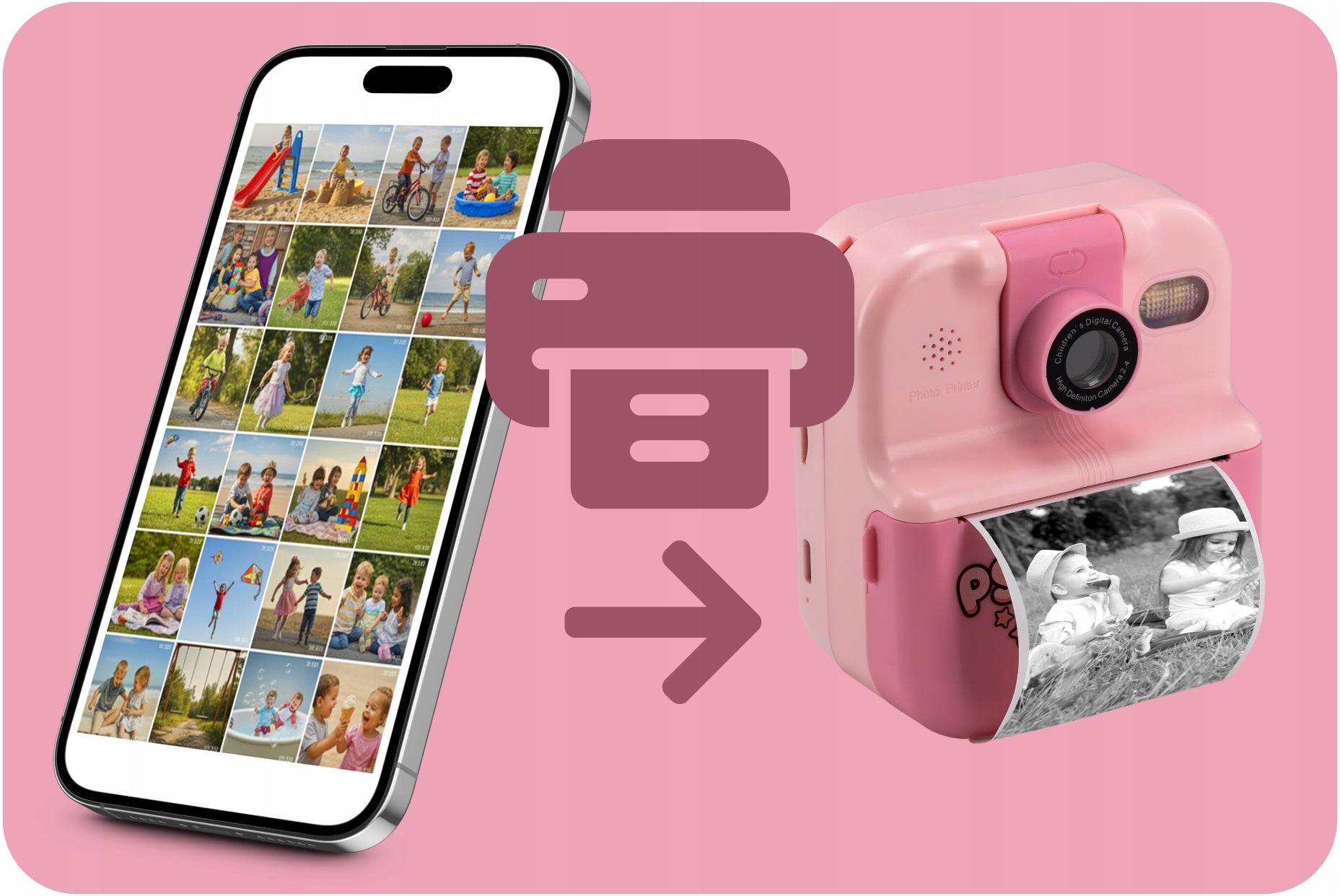 MINI PRINTER THERMAL SNAP INSTANT CAMERA FOR KIDS AND 12 ROLLS Manufacturer code DTP02RV1