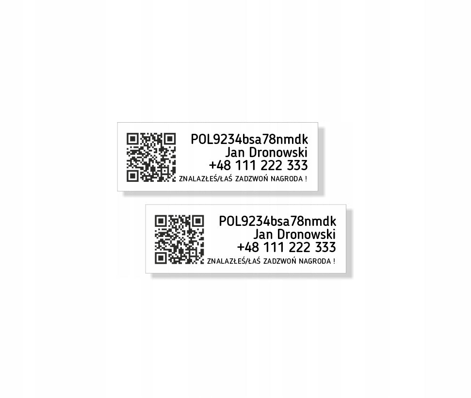 MINI QR CODE DRONE STICKER OPERATOR NUMBER 12x35mm 2 pieces