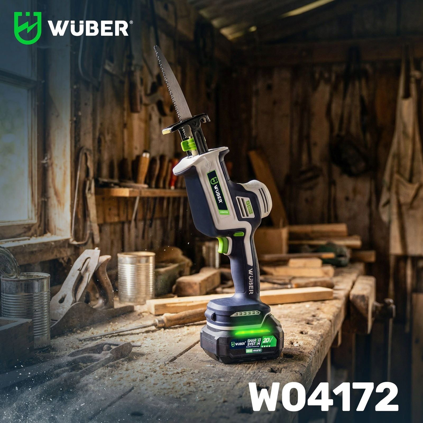 MINI RECIPROCATING SAW CORDLESS FOX TAIL BRUSHLESS 20V SHARE+ SDS Manufacturer code W04172 MINI PIŁA SZABLASTA LISI OGON SDS AKU