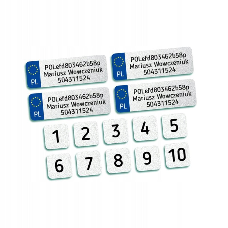 MINI REFLECTIVE STICKERS FOR DRONE LICENSE PLATE WITH OPERATOR NUMBER