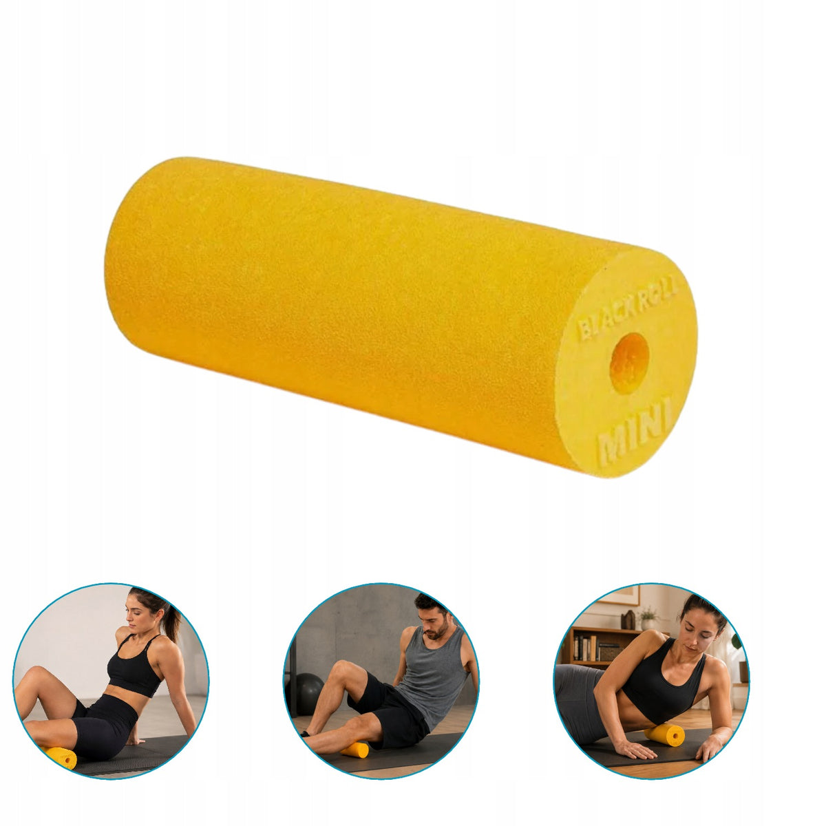 MINI ROLLER FOR MASSAGE ROLLING ROLLER 15x5,5cm YELLOW BLACKROLL Packaging status original