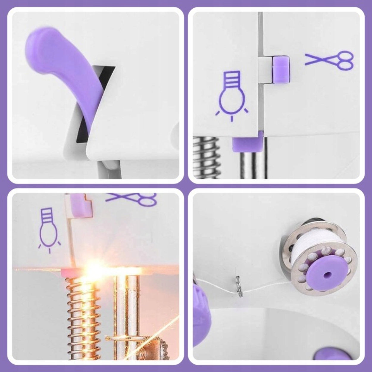 MINI SEWING MACHINE LED BACKLIGHT PORTABLE 2 MODES + ACCESSORIES Material synthetic material