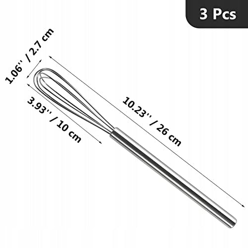 MINI SMALL LONG STAINLESS STEEL WHISKS 3 PCS FOR EGGS STEEL Model B0B5TM3R52