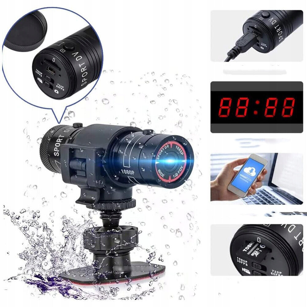 MINI SPORTS CAMERA FOR CLIMBING SKIING WATERPROOF 1080P HD