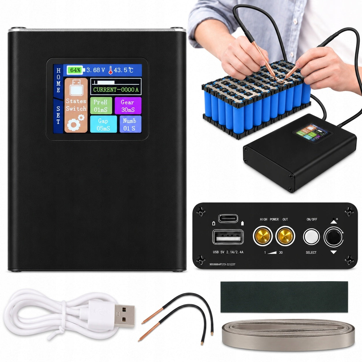 MINI SPOT WELDING MACHINE LCD 5000MAH PORTABLE FOR DIY CELLS