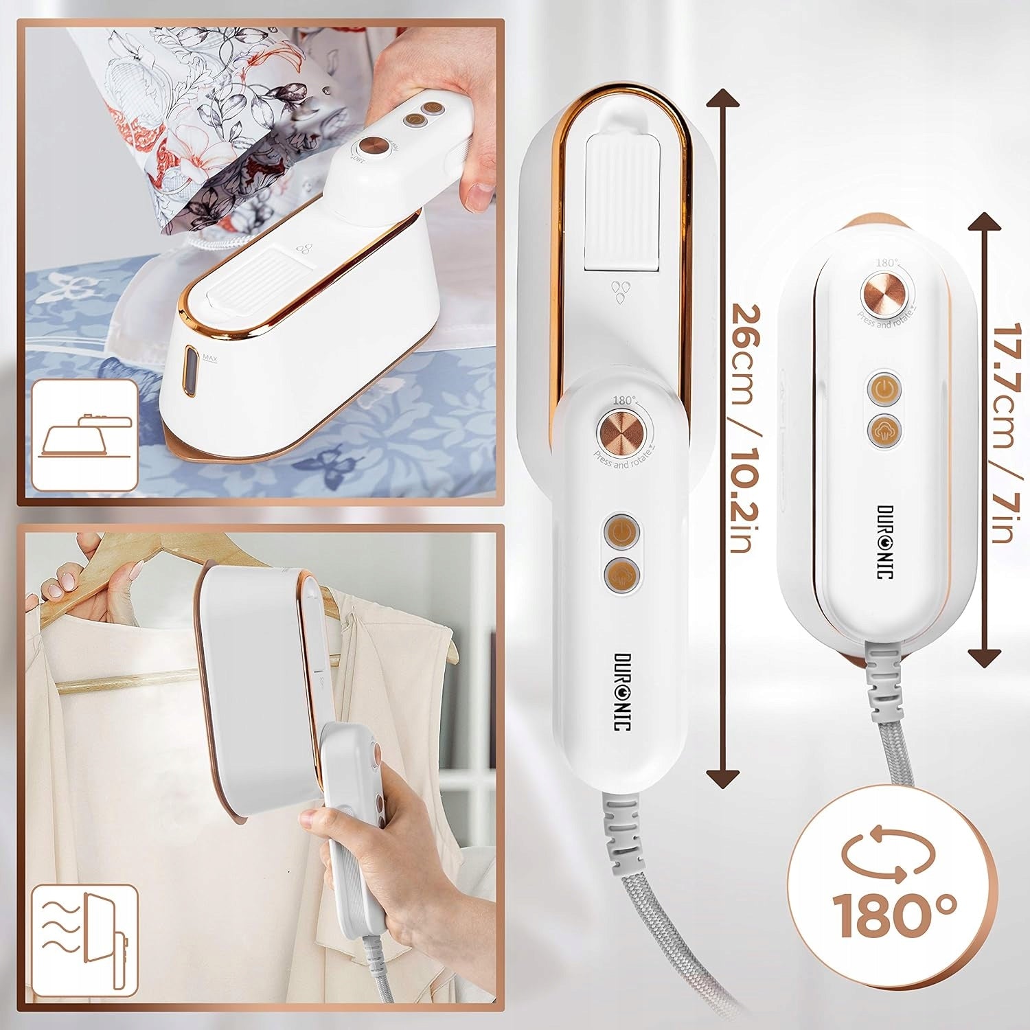 MINI STEAM IRON 2IN1 1200 IN FOLDING TANK 90 ML TOURIST WHITE Manufacturer code MINI ŻELAZKO PAROWE 2W1 1200 W SKŁADANE