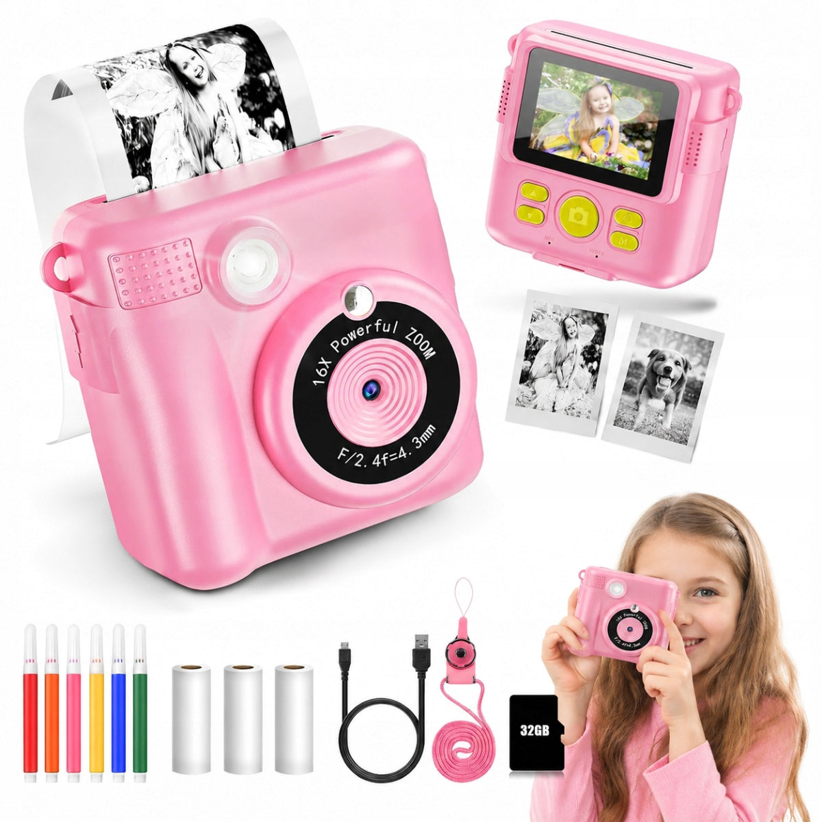 MINI THERMAL PRINTER INSTANT CAMERA + 3 ROLLS FREEBIE