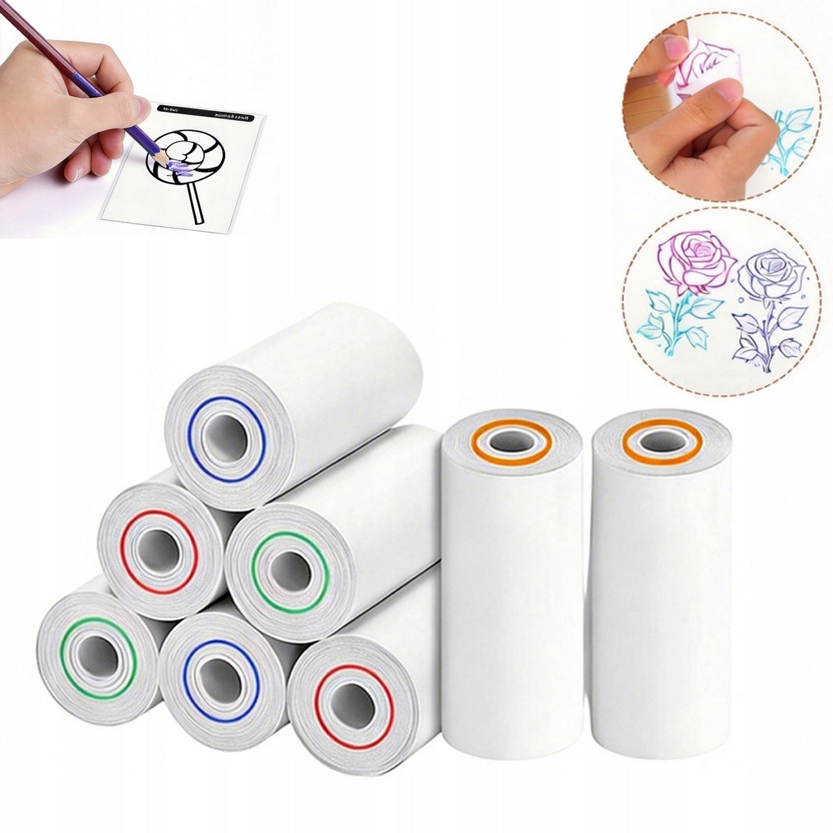MINI THERMAL PRINTER INSTANT CAMERA 8 ROLLS TERMIC PAPER