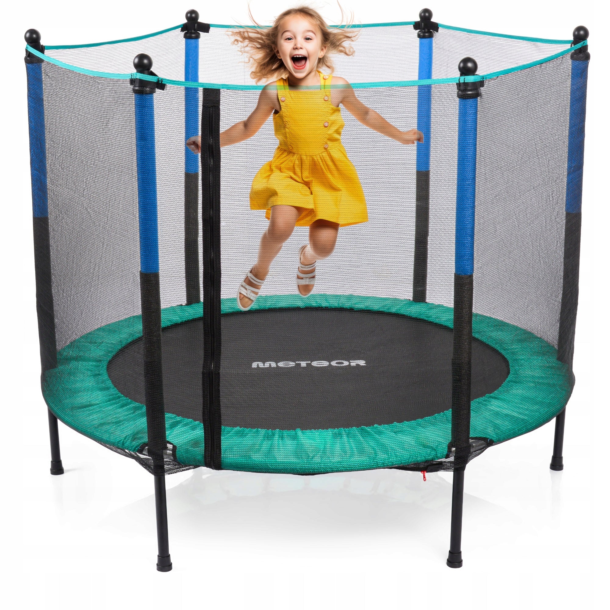 MINI TRAMPOLINE FOR KIDS OUTDOOR AND INDOOR METEOR 140cm4.5 ft with mesh Manufacturer code 17444