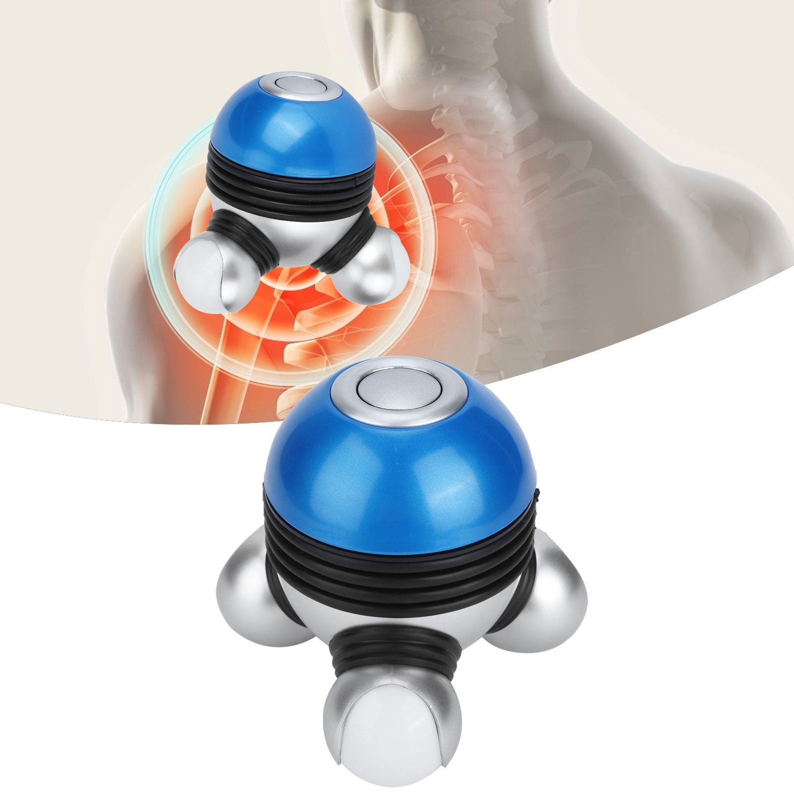 MINI VIBRATING MASSAGER BLUE WITH LED Color black