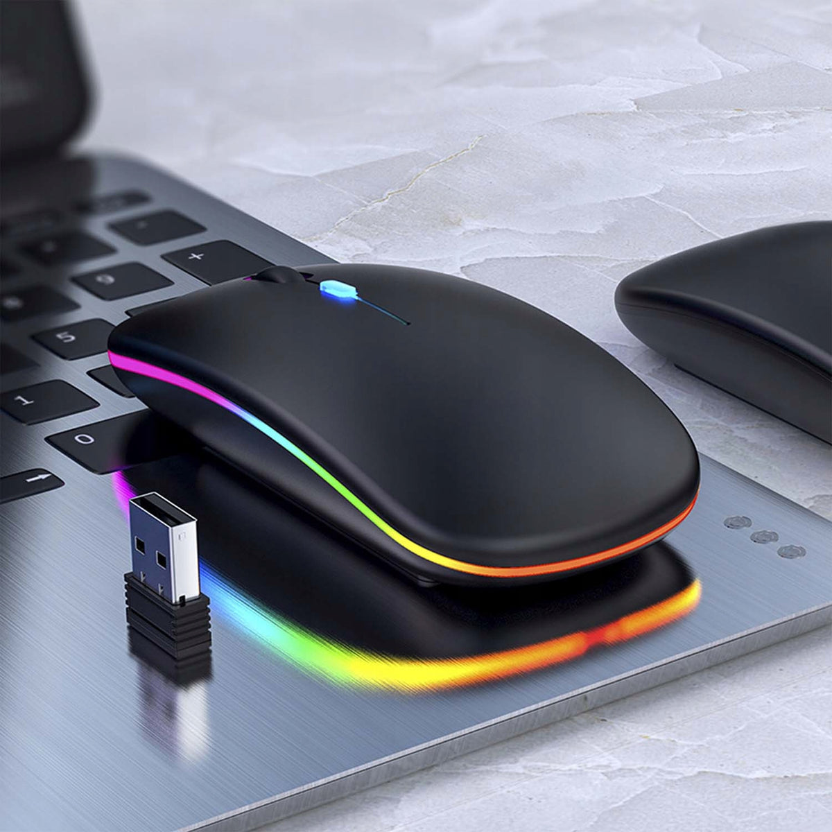 MINI WIRELESS MOUSE USB-C OPTICAL BLACK BLUETOOTH COMPUTER Manufacturer code MYSZKA DO LAPTOPA RGB DLA GRACZA GAMINGOWA