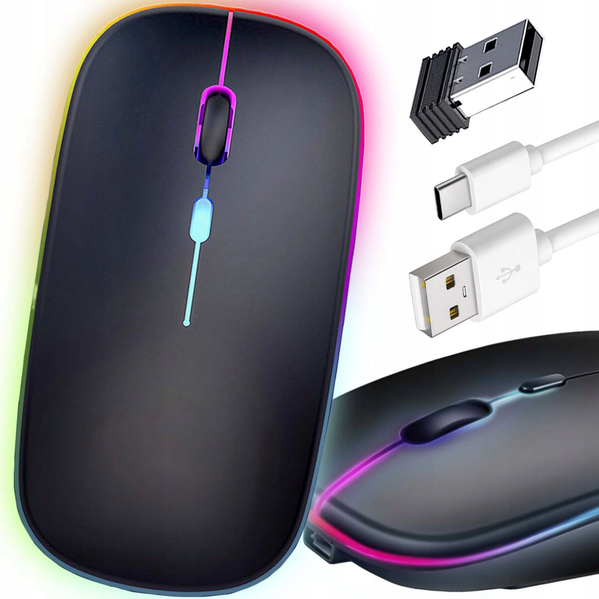 MINI WIRELESS MOUSE USB-C OPTICAL BLACK BLUETOOTH COMPUTER