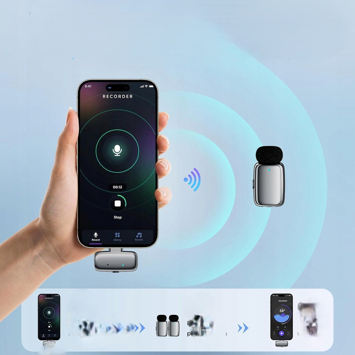 MINI WIRELESS Tie MICROPHONE for Clip Zealsound M6 Mini 2 PCS Packaging status original