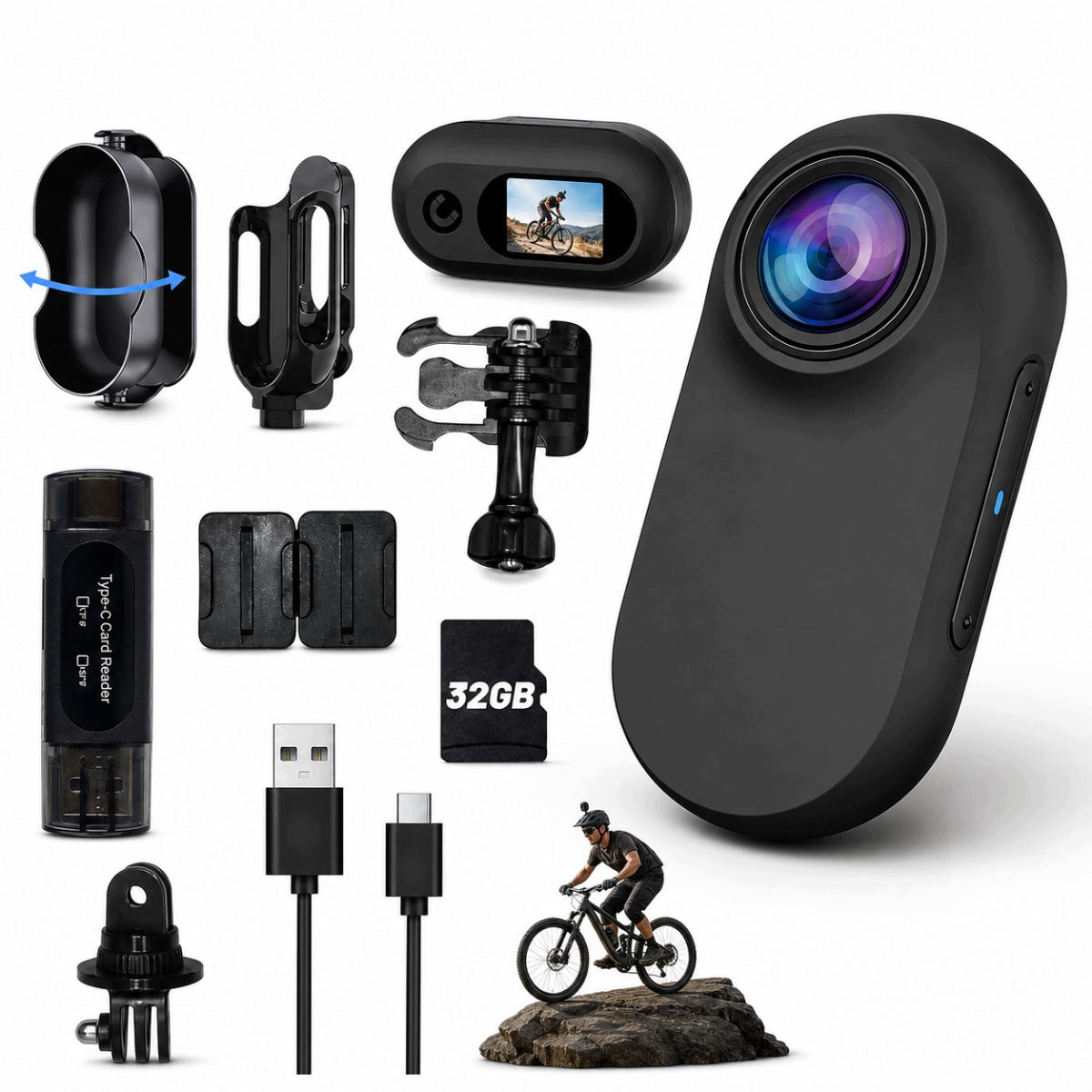 MINIATURE ANIMAL CAMERA HD 1080P WITH SPORTS ACCESSORIES