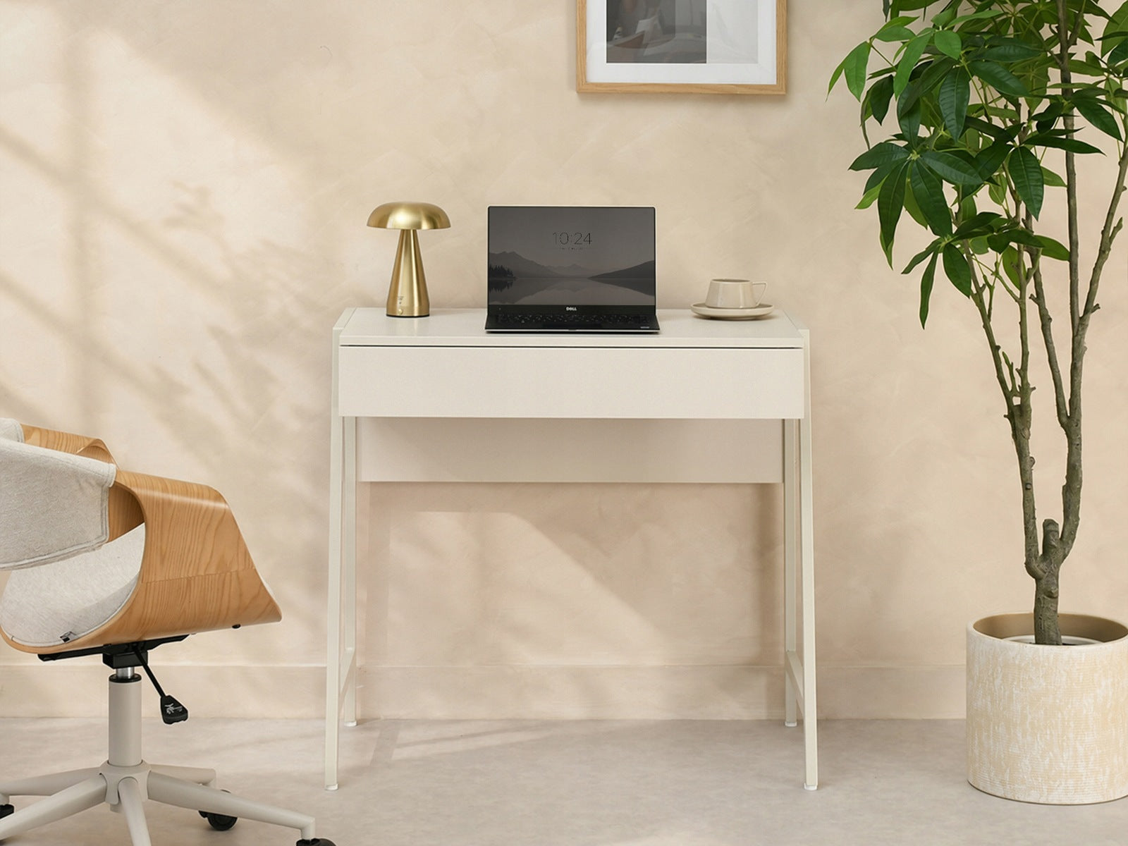 MINIMALIST DESK WITH PRACTICAL DRAWER 80 CM FOR OFFICE CREAM NORS Manufacturer code 5907698697374