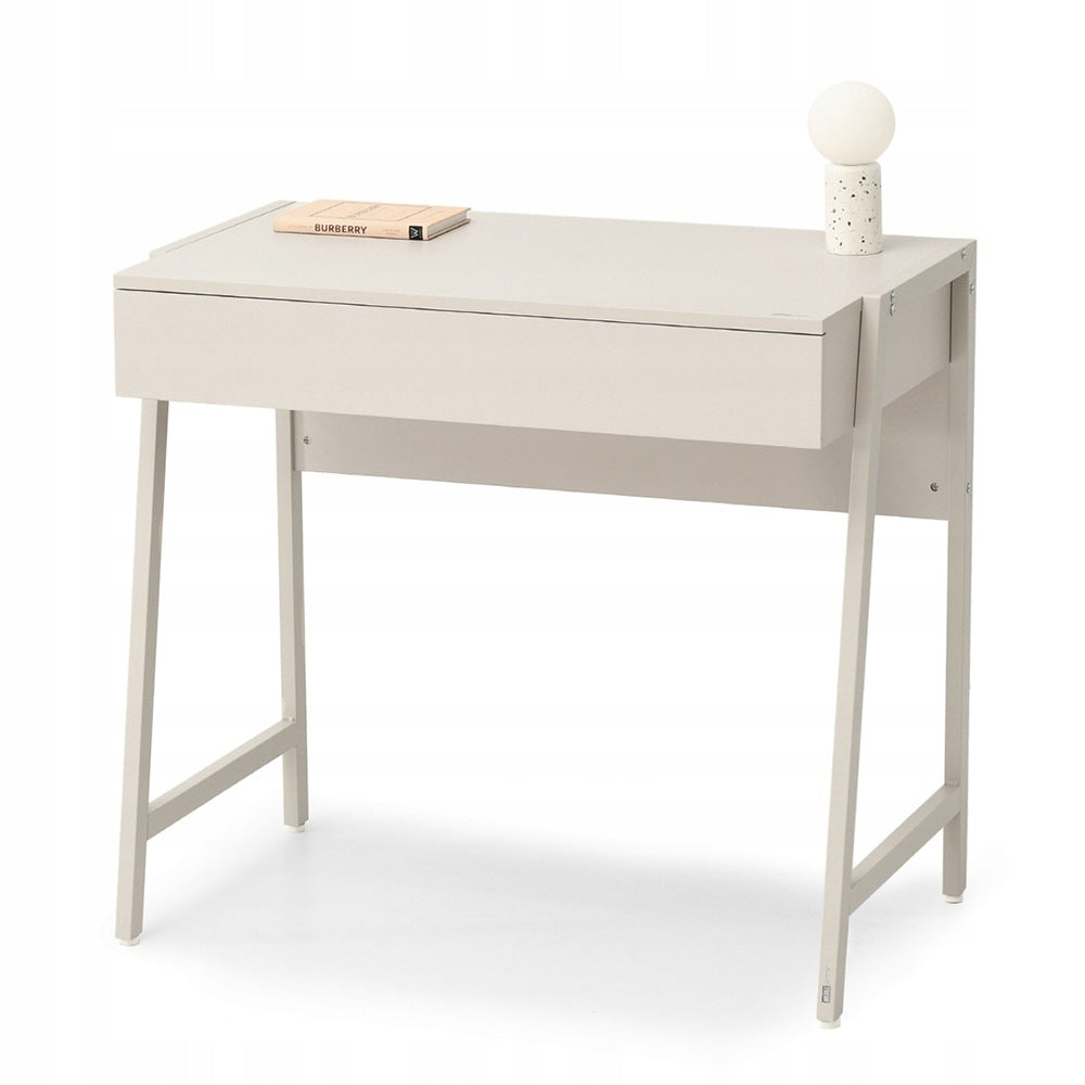 MINIMALIST DESK WITH PRACTICAL DRAWER 80 CM FOR OFFICE CREAM NORS