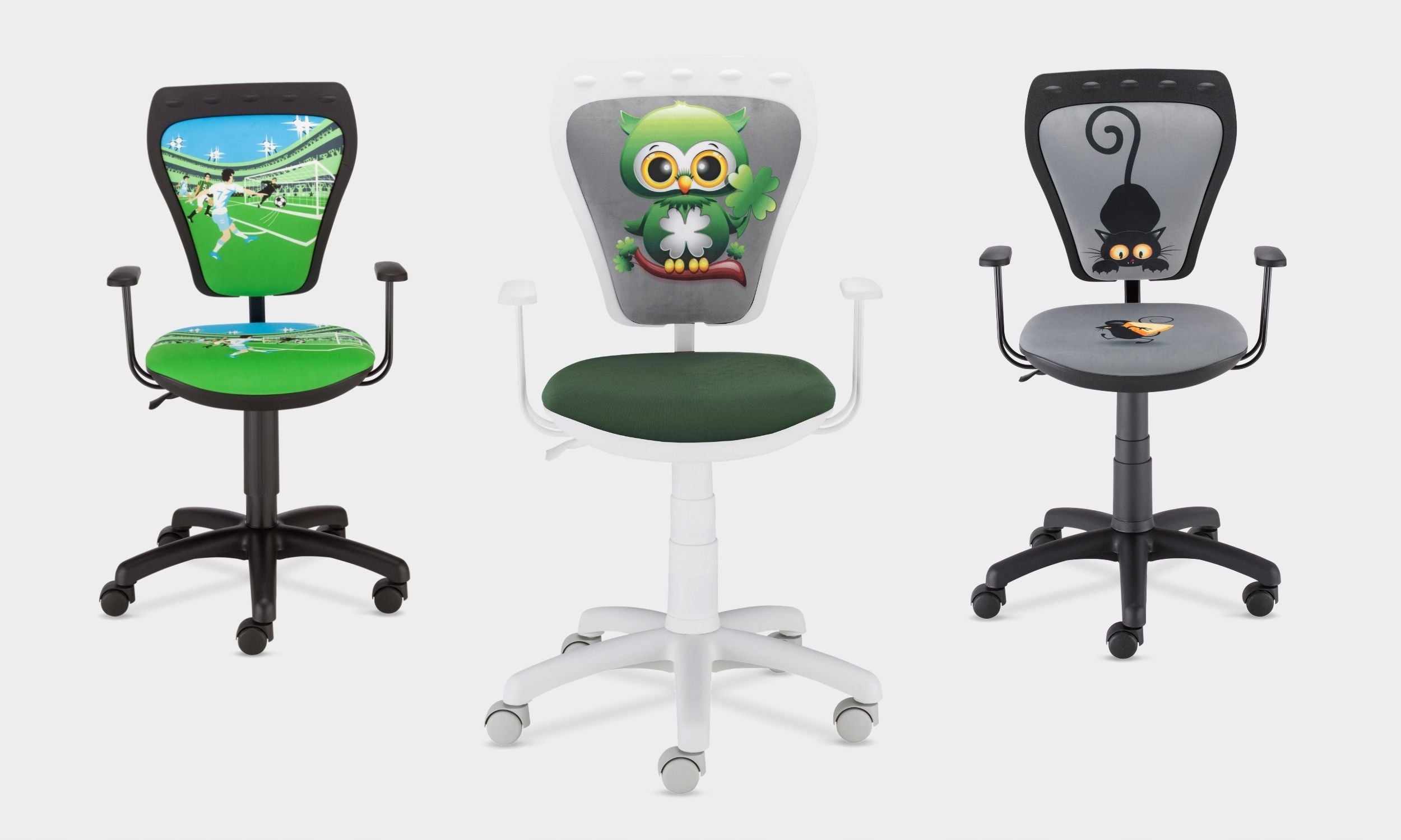 MINISTYLE LA-LIGA SWIVEL DESK CHAIR, WHITE Upholstery color multicolor