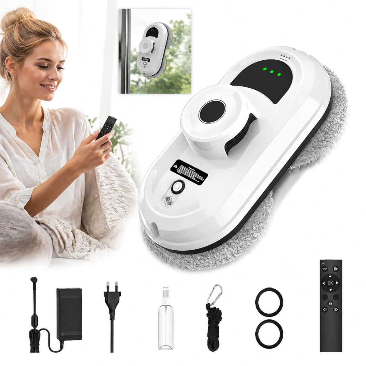 MIRROR WINDOW CLEANING ROBOT WASHER 90W AUTOMATIC SMART KIT
