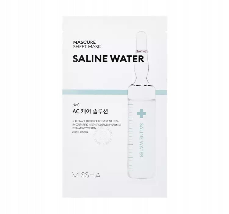 Feuchtigkeitsspendende Blatt-Gesichtsmaske mit Salzwasser Missha, 27 ml 