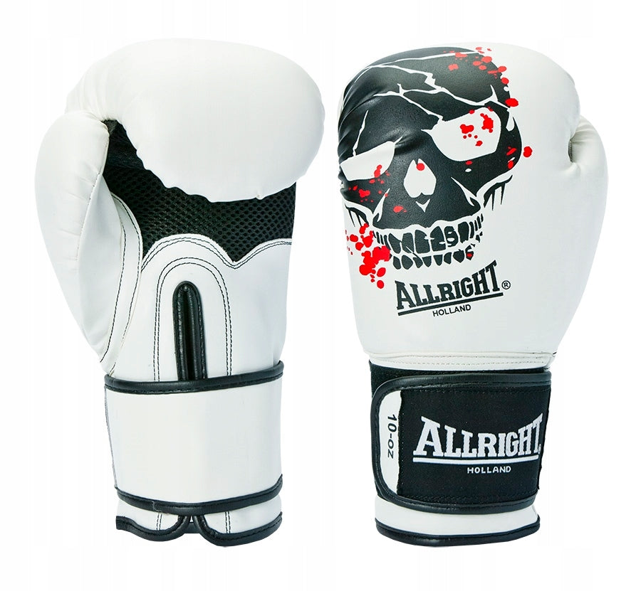Boxhandschuhe Allright SKULL 12oz weiß 