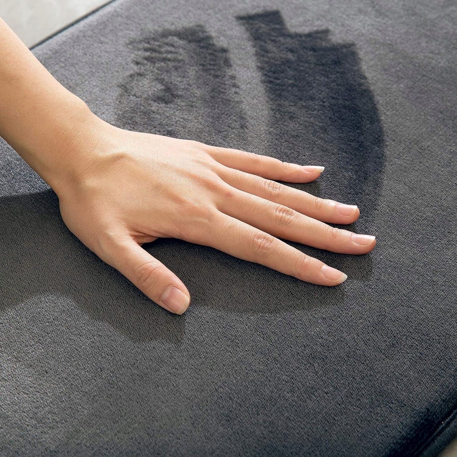 MIULEE Memory Foam Bathroom Rug, 50 x 80 cm, Black Packaging status original