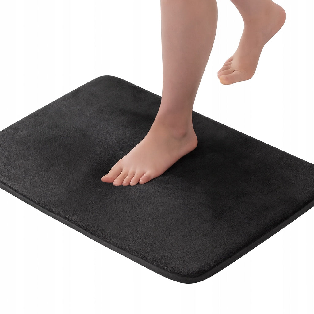 MIULEE Memory Foam Bathroom Rug, 50 x 80 cm, Black