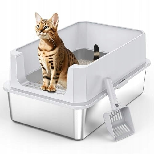 MIXJOY STAINLESS STEEL CAT LITTER BOX XL STEEL CAT LITTER BOX Packaging status original