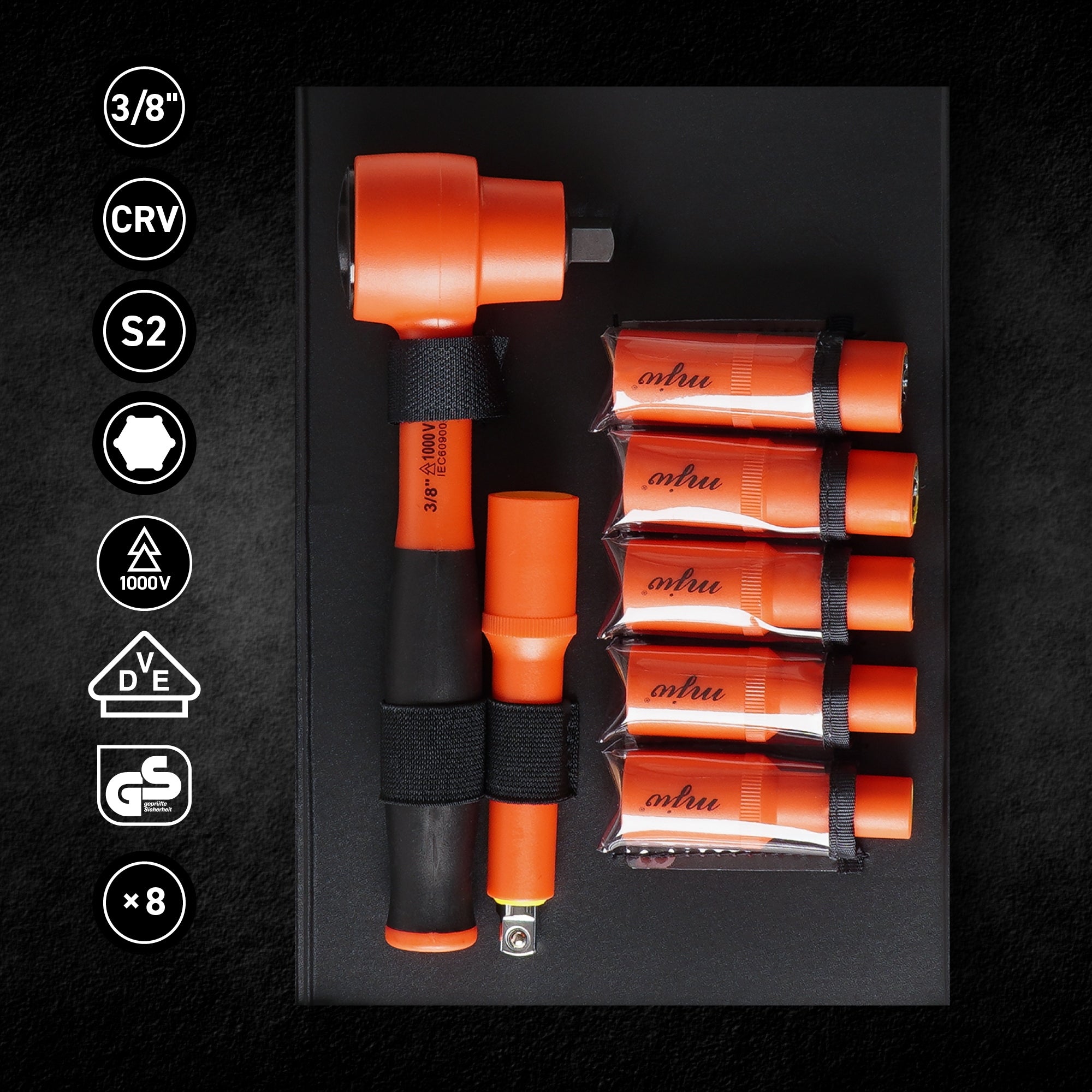 MJW Insulated tool set 3/8" VDE 1000V Brand MJW