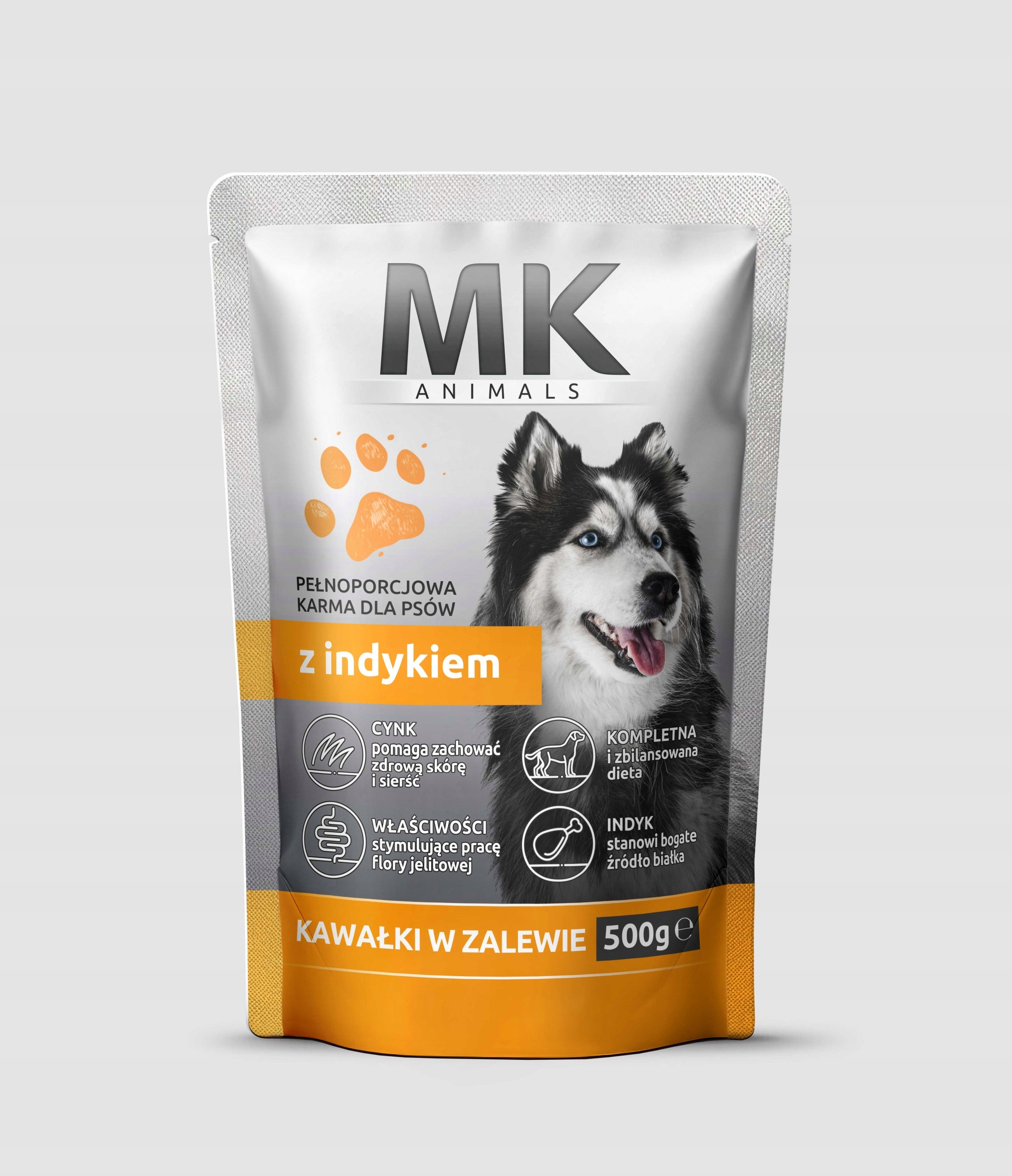MK Dog Food in a Sachet with Turkey Pieces in a Lagoon 500g