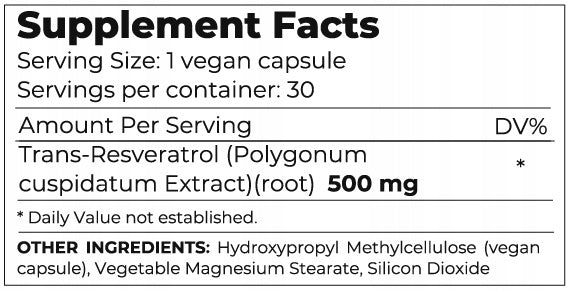 MLO Space Resveratrol 99% Purity Antioxidant Anti Aging - 30 vege kaps. EAN (GTIN) 851374007290