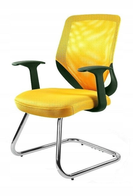MOBI SKID Armchair Yellow Skid Chair Mesh Fabric