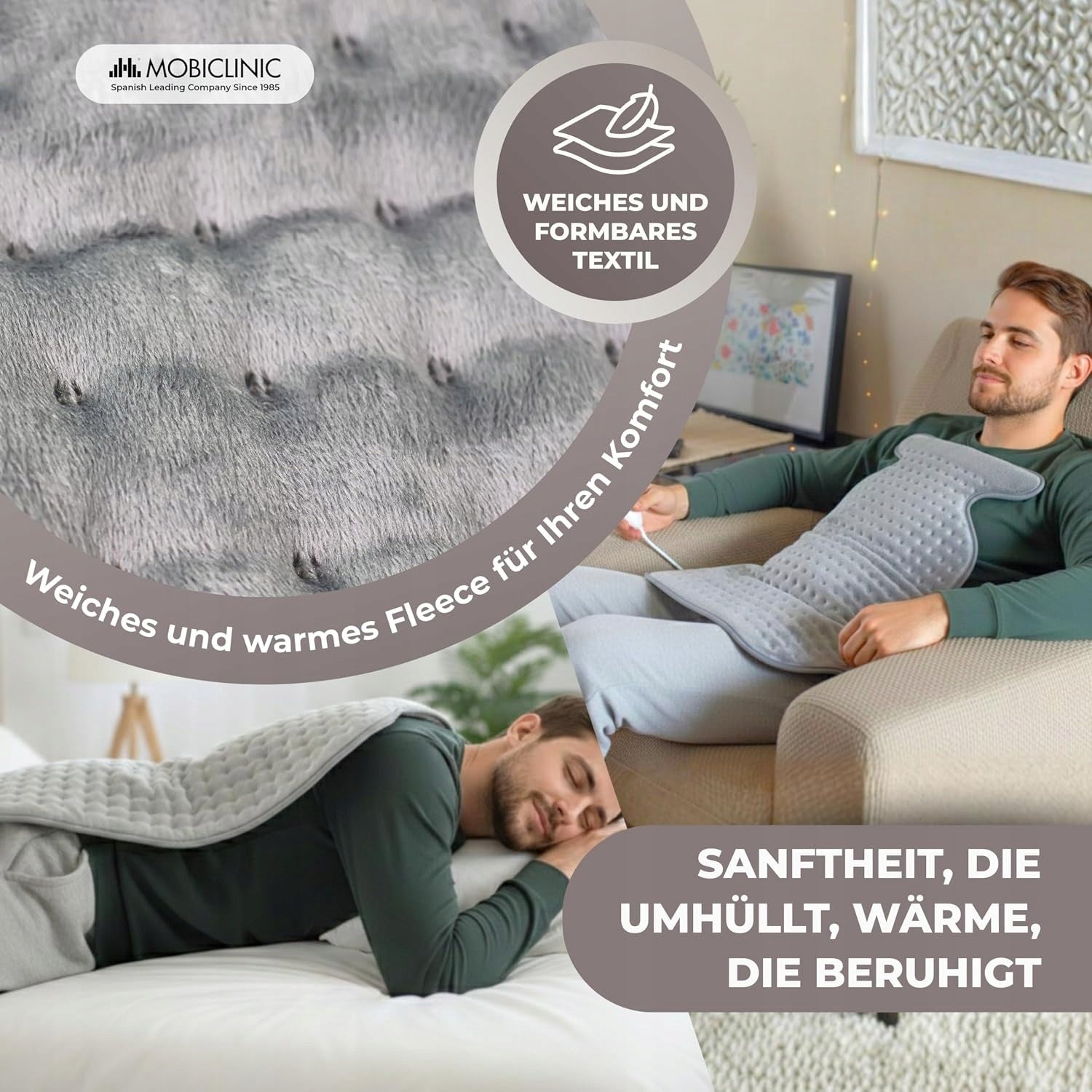 MOBICLINIC Electric Back Cushion Shoulders Neck 3 Levels Grey Manufacturer code qVD-00055/22