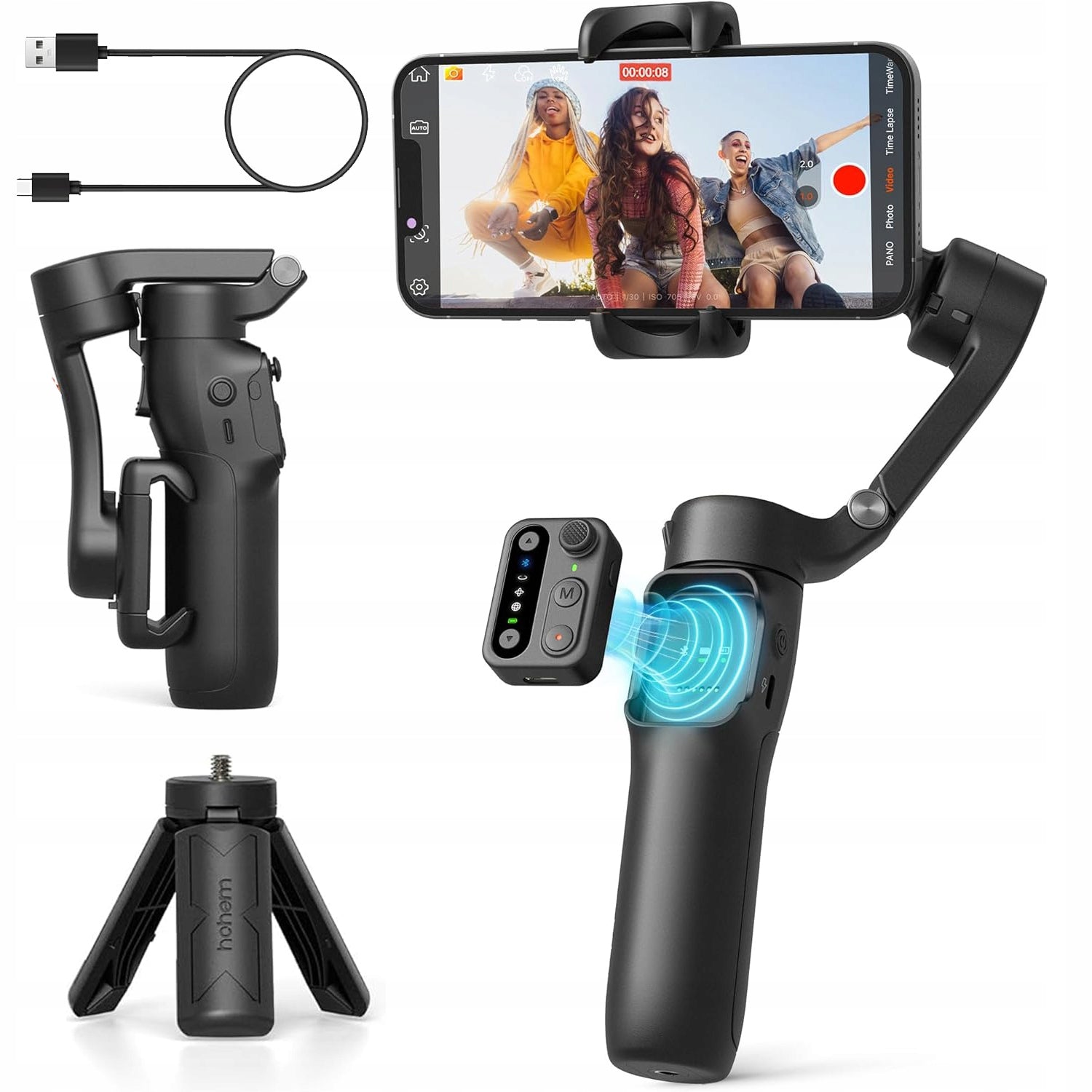 MOBILE GIMBAL STABILIZER FOR HANDHELD PHOTOS BLUETOOTH SELFIE STICK