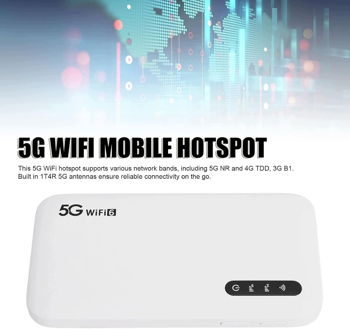 MOBILE HOTSPOT 5G WIFI ROUTER 6 TOUCH SCREEN 16 DEVICES Model Mobilny Hotspot 5G, Przenośny Router WiFi 6 Hotspo