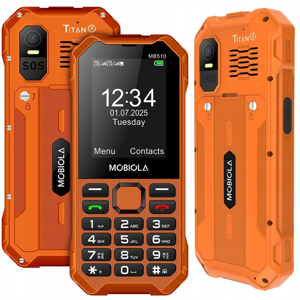MOBILE PHONE FOR CONSTRUCTION TELRFON FOR SENIORS REINFORCED MOBIOLA MB510 4G