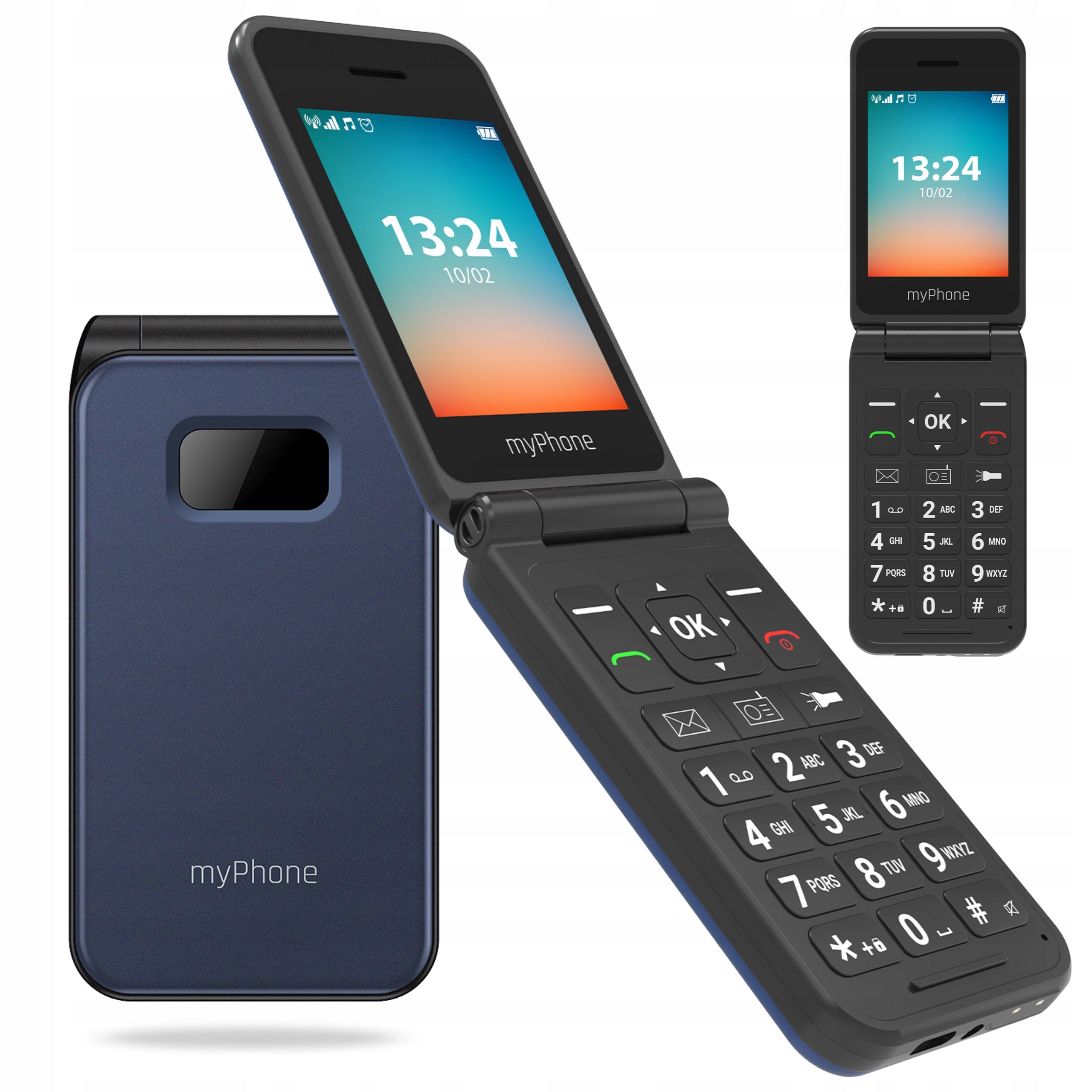 MOBILE PHONE MYPHONE FLIP LTE FOR SENIORS BUTTON SAUCE VOLTE 1000 MAH Charger included no