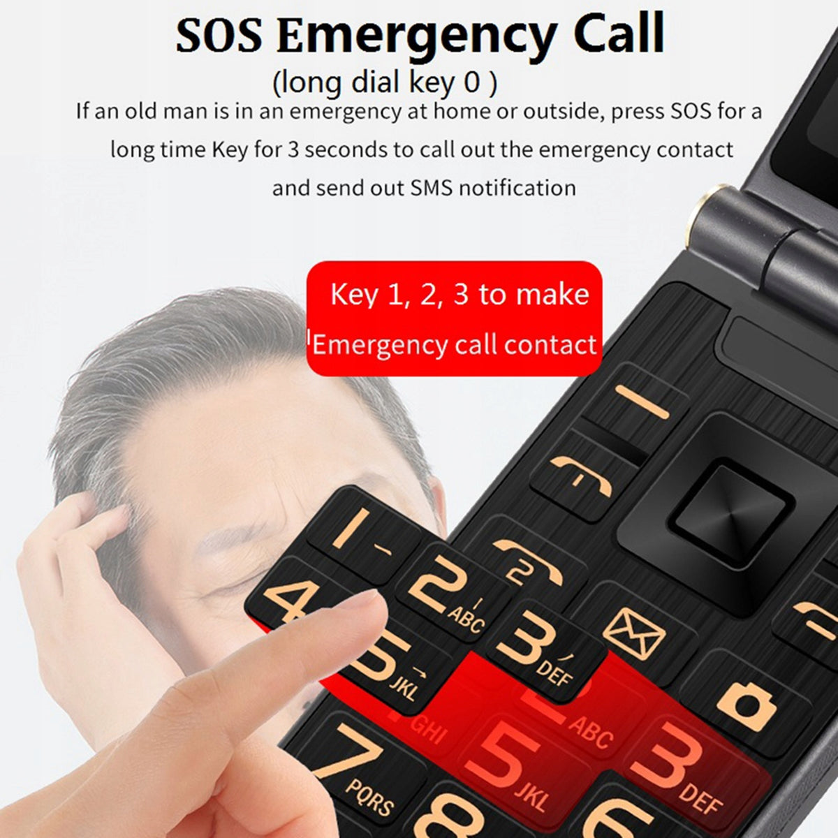 MOBILE PHONE WITH FLAP FOR THE ELDERLY GOLD Manufacturer code 10334616