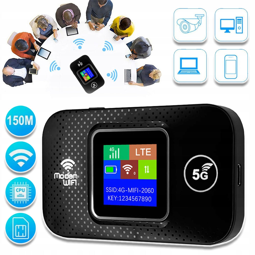 MOBILE PORTABLE ROUTER MODEM LTE 4G SIM WI-FI 150MBPS WITH 3000MAH BATTERY