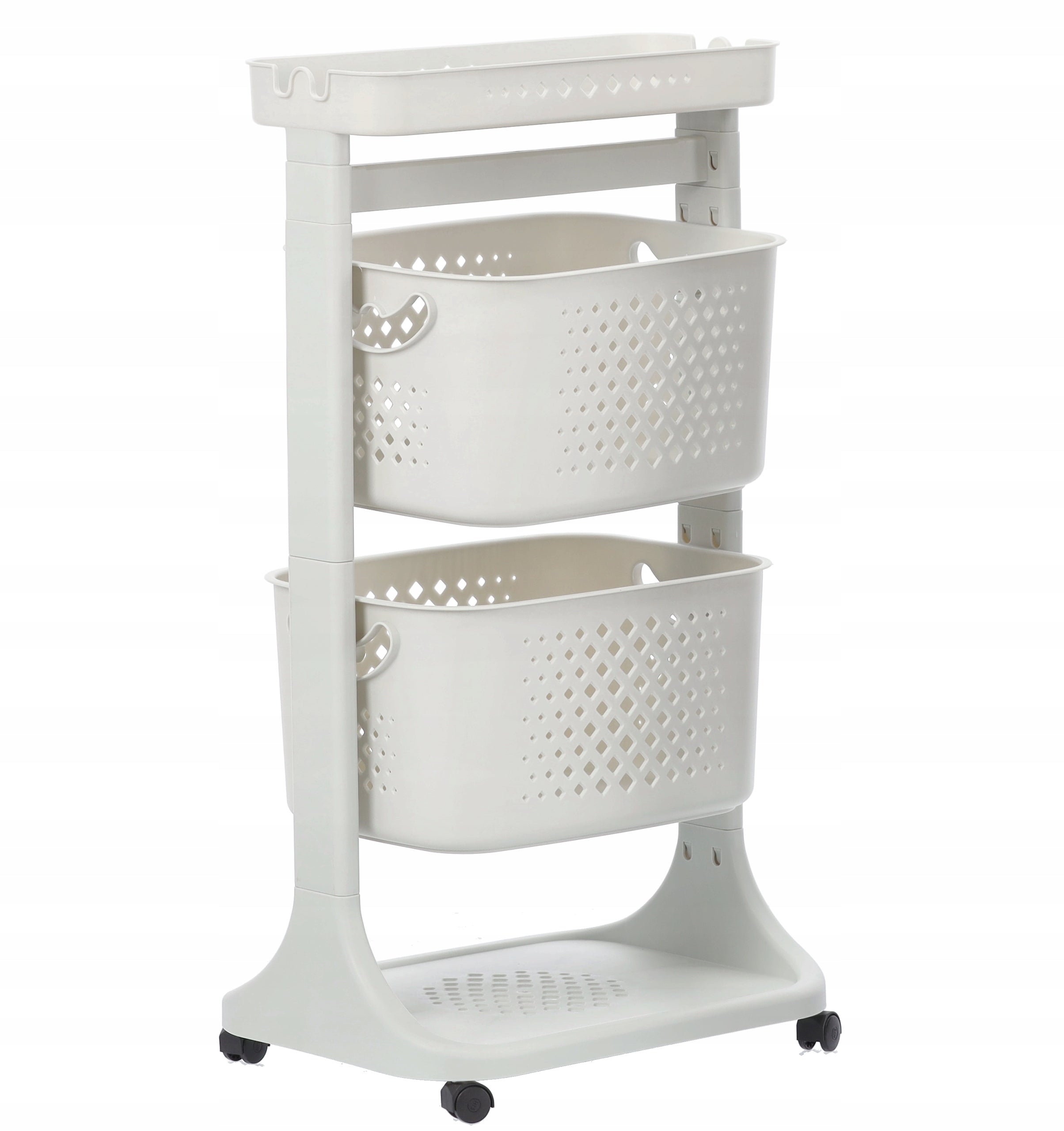 MOBILE RACK ORGANIZER WITH 2 BASKETS PLASTIC ROOMY EAN (GTIN) 8695122007475
