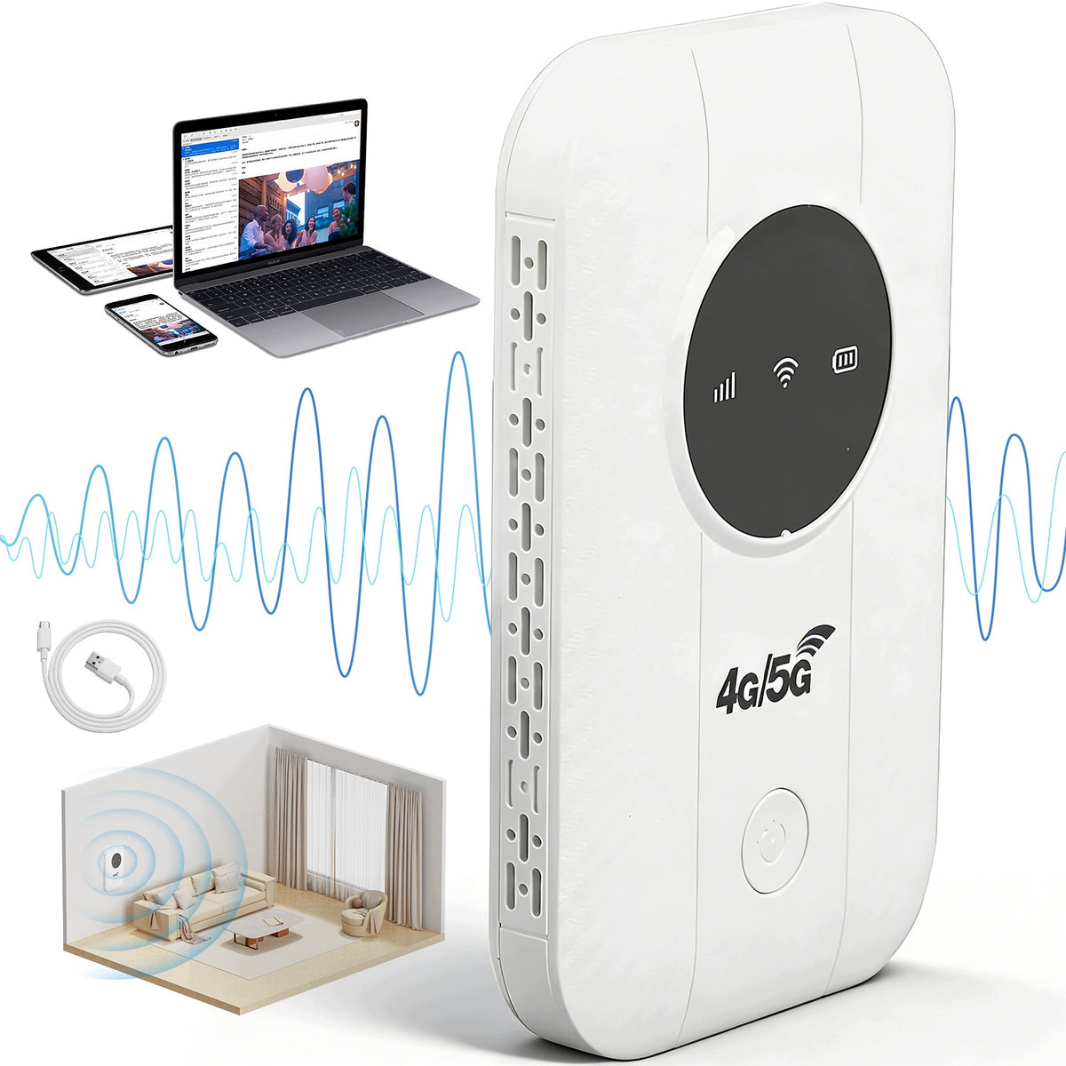 MOBILE ROUTER PORTABLE for SIM card 4G LTE Wi-Fi battery 2100mAh 300Mbps