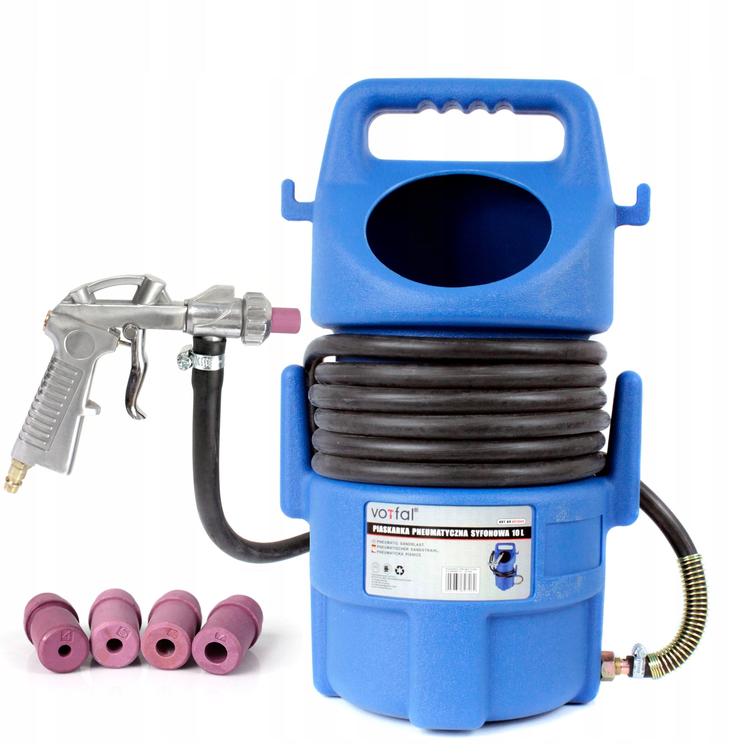 MOBILE SIPHON SANDBLASTER 10L GUN + 4 NOZZLES