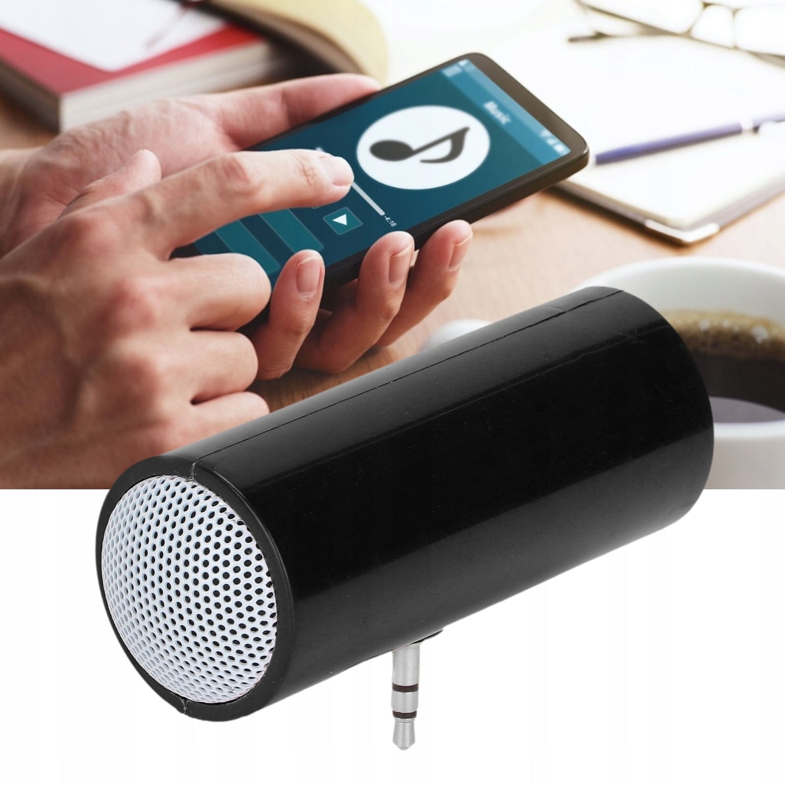 MOBILE STEREO PORTABLE SPEAKER MINI JACK 3.5 MM BLACK Brand no brand