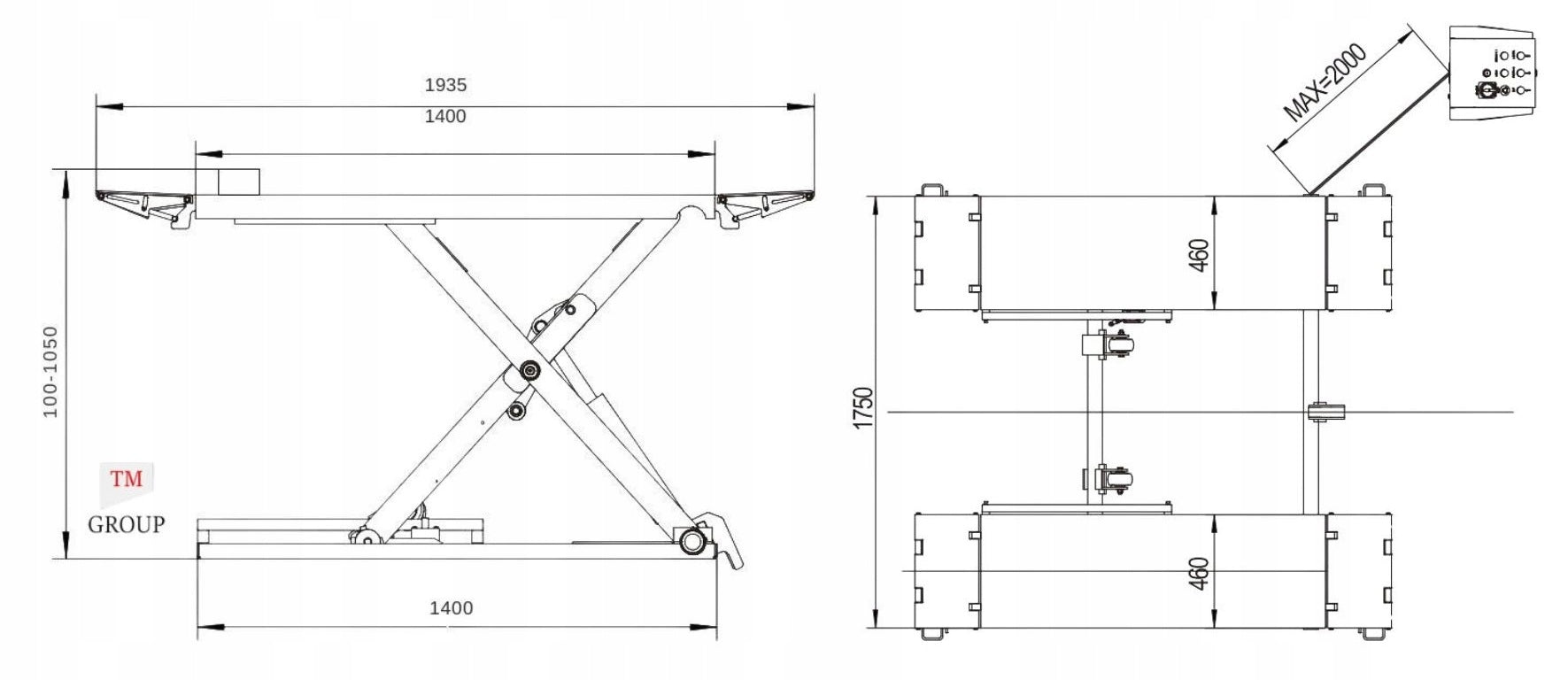 MOBILE WORKSHOP SCISSOR LIFT 3 TONS 1M TM-GROUP Manufacturer code SF-3000