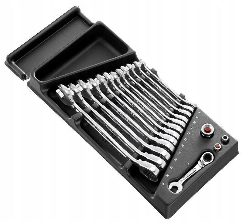 MOD.467BJ13PB - WRENCH SET + ADAPTERS FOR SOCKETS, 8 - 19 MM, FACOM