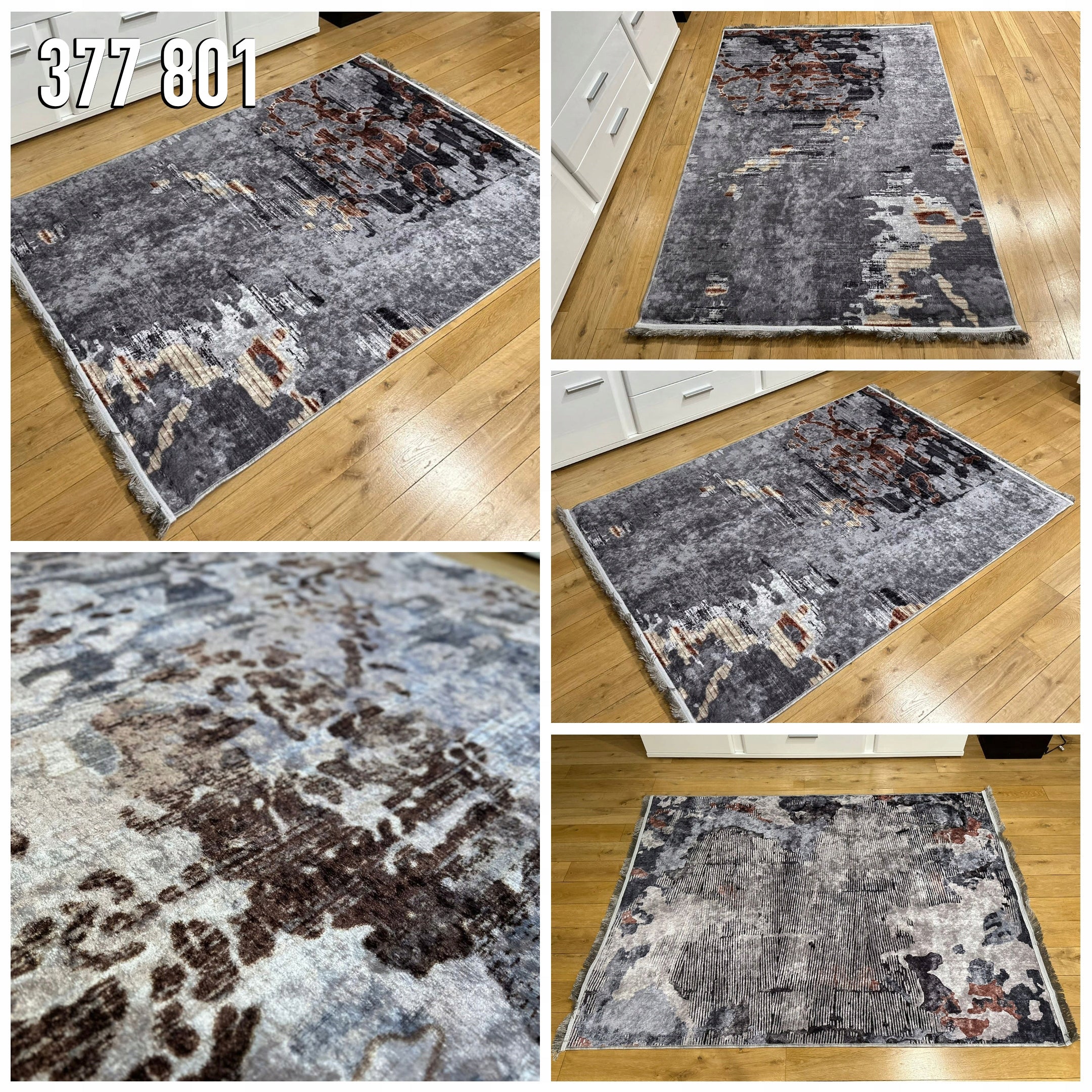 MODERN ANTI-SLIP CARPET 200x300 LOFT FASHIONABLE PATTERNS AND COLORS Thickness 5 mm