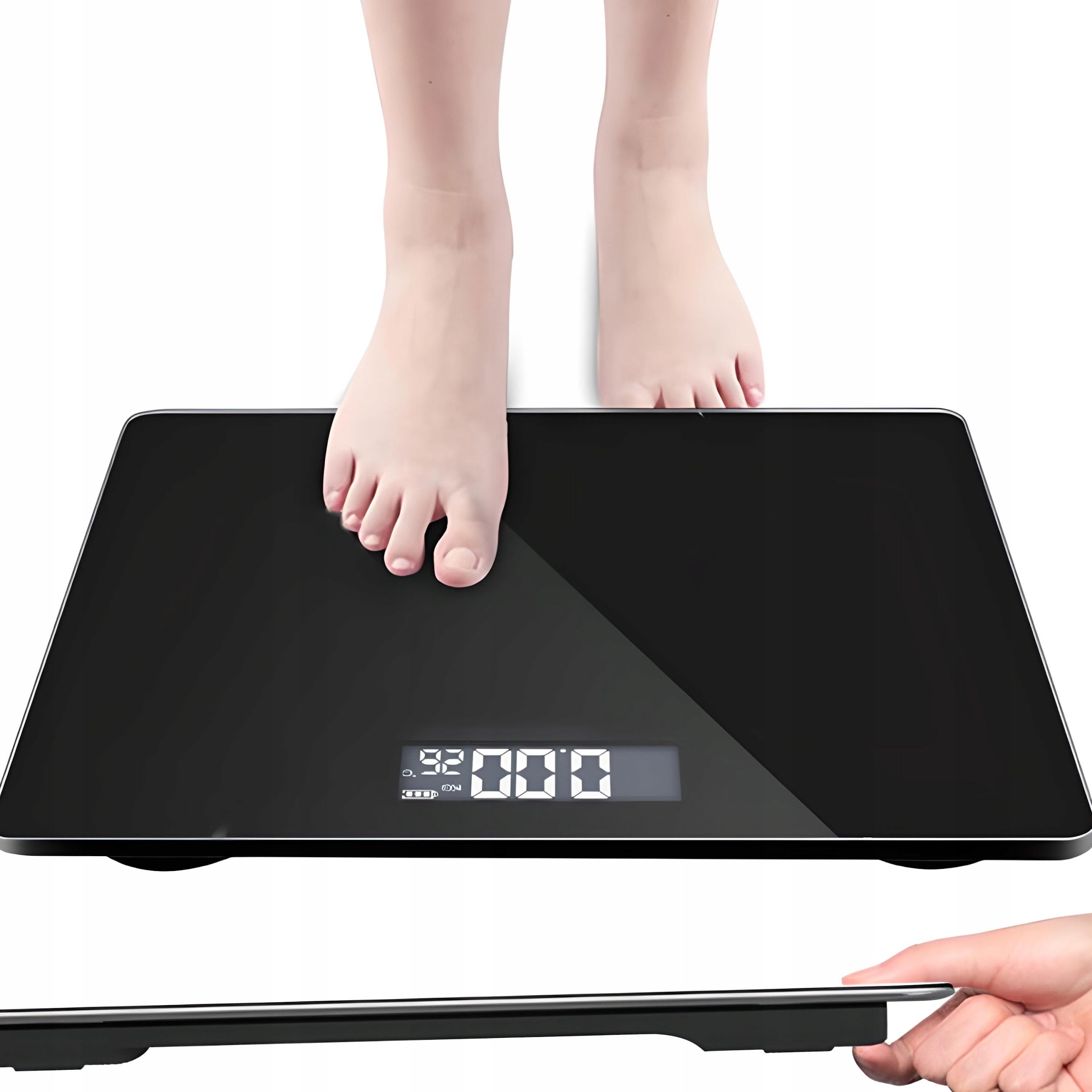 MODERN BATHROOM SCALE ELECTRONIC GLASS LCD UP TO 180KG +FREEBIE