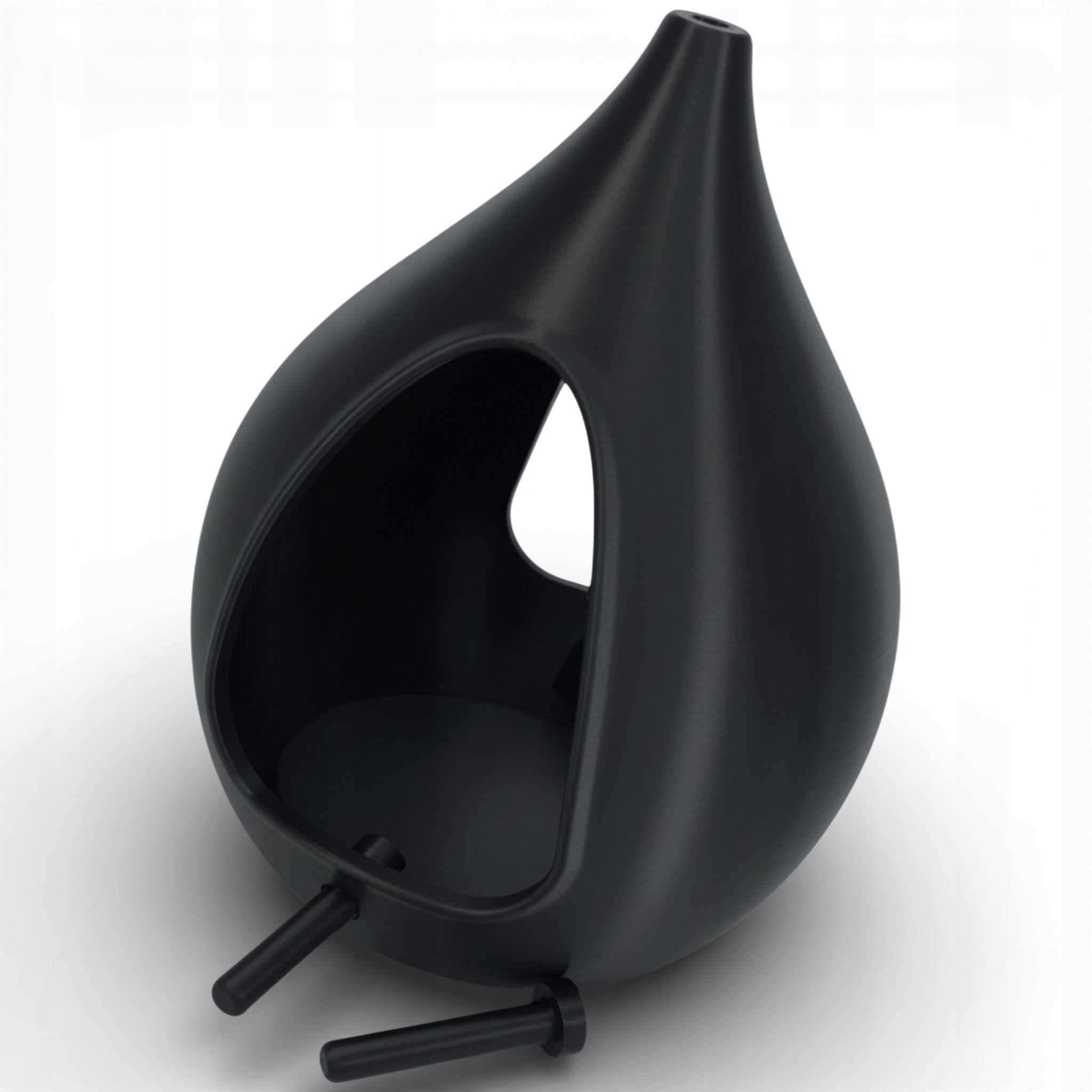 MODERN BIRD FEEDER HANGING OR STANDING BLACK SET Packaging status original